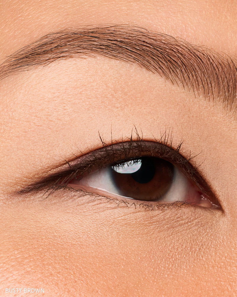 Translation missing: en.Busty Brown gel eyeliner wear test showing waterproof, smudge-proof 24-hour Point Made Gel Eyeliner Pencil