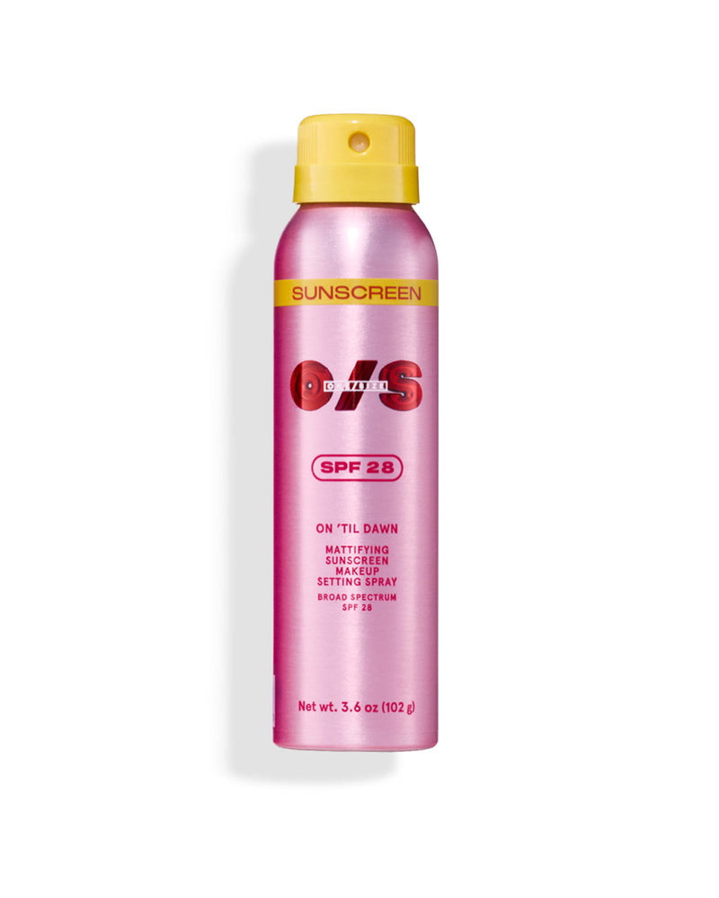Translation missing: en.ONE/SIZE On 'Til Dawn Mattifying Sunscreen Makeup Setting Spray SPF 28, full size 3.6 oz bottle